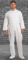 White Food Coveralls With Internal Breast Pocket